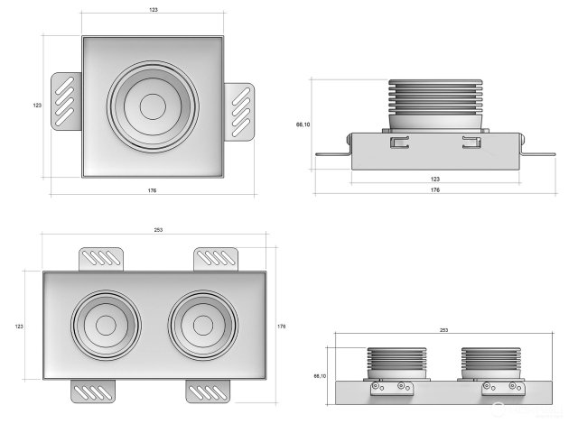 Recessed lamp HOKASU DOTs-S Spin Edgeless