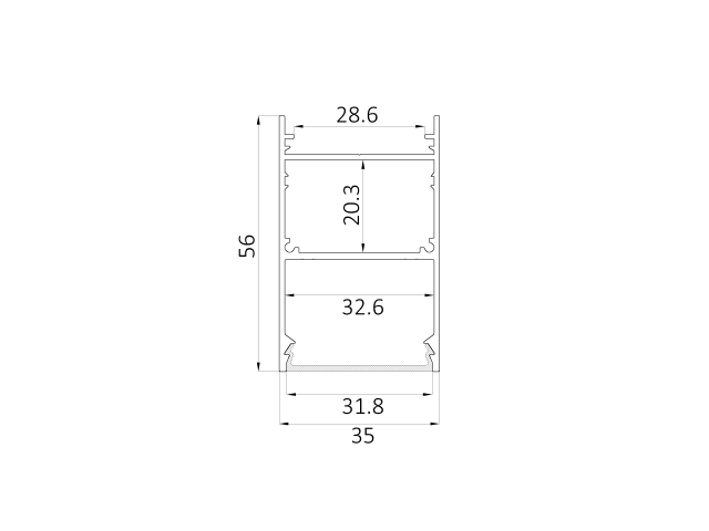 Linear lamp LINE 3556 (RAL9003/1250mm/LT70 — 4K/18W)