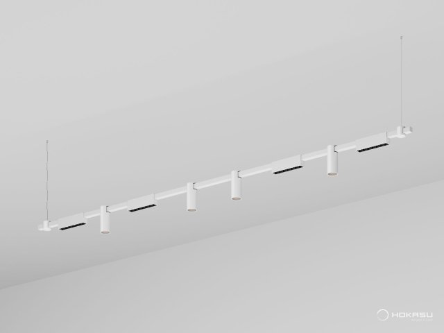 Pendant lamp HOKASU PL10 (RAL9003/2500mm – 190mm/40deg – D55/140mm – 3K/54W)