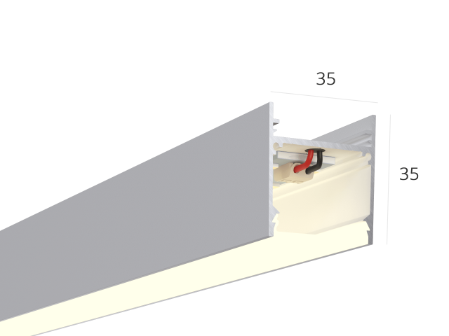 Linear lamp HOKASU S35 noPS (RAL9003/750mm/LT70 — 3K/17W)