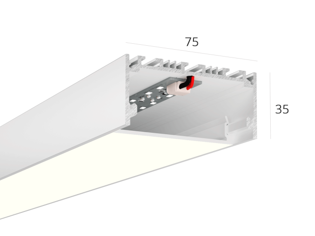 Linear lamp HOKASU 75/35 noPS (RAL9003/500mm/LT70 — 4K/11W)