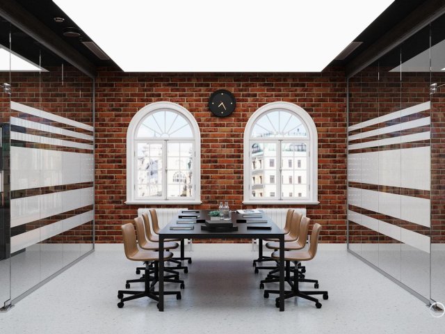 Office with a membrane luminaire