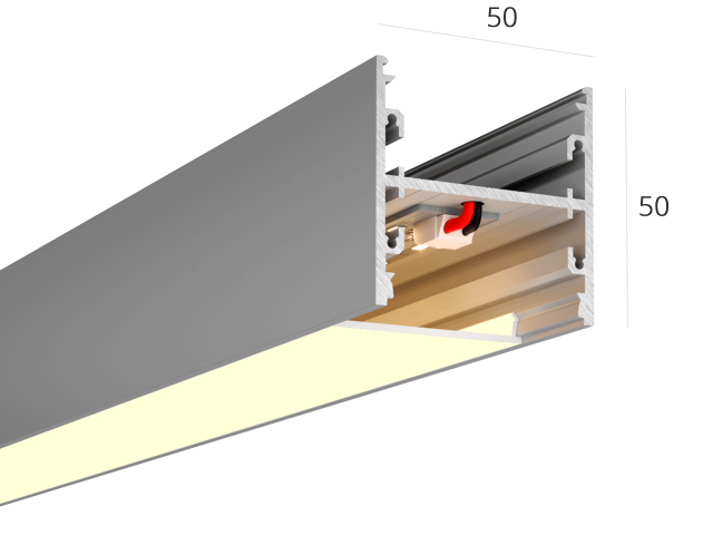 Linear lamp HOKASU S50 U&D (Anod/1250mm/LT70 — 3K/28W)
