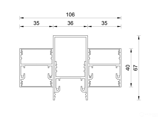 Linear lamp HOKASU Brick