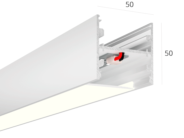 Linear lamp HOKASU S50 U&D noPS (RAL9003/1000mm/LT70 — 4K/22W)