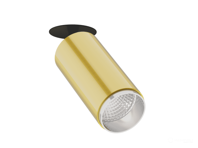 Recessed lamp HOKASU Tube IN Zoom (GOLD/D75/120mm — 4K/20W/12-50deg)