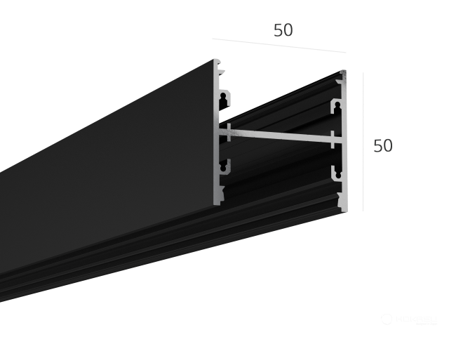 Profile HOKASU S50 Up&Down ral9005 (diffuser is not included) — 6000mm