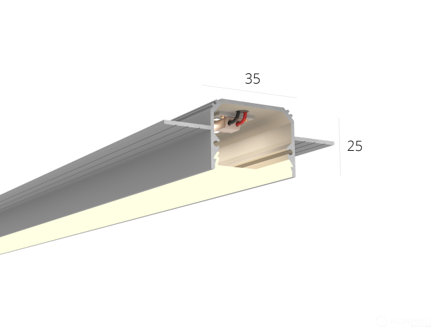 Linear lamp HOKASU 35/25 edgeless noPS (Raw/3000mm/LT70 — 4K/66W)