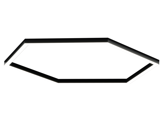 Lamp HOKASU Hexagon 35/40 (RAL9005/818*6mm/LT70 — 4K/104W)
