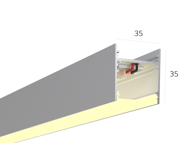 Linear lamp HOKASU S35 noPS (Anod/750mm/LT70 — 3K/17W)