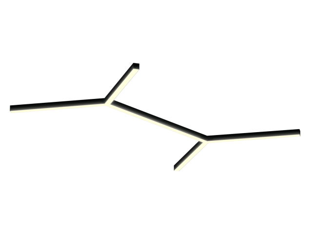 Lamp HOKASU Molecule S50 (RAL9005/6x819mm/LT70 — 3K/104W)