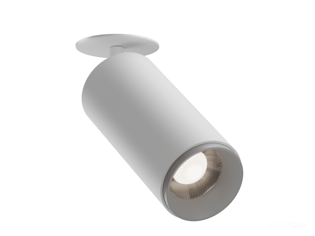 Recessed lamp HOKASU Tube IN Zoom (RAL9003/D75/120mm — 2.7K/20W/12-50deg)
