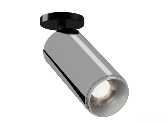Surface lamp HOKASU Tube ON Zoom (SILVER/D75/160mm — 4K/20W/12-50deg)
