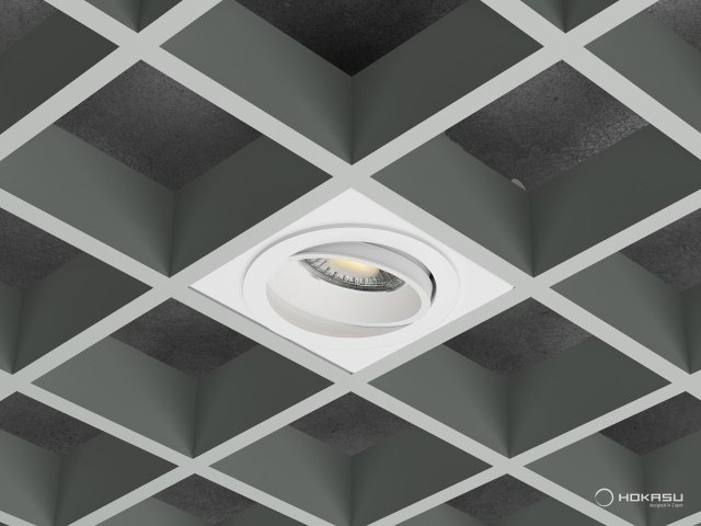 Lamp HOKASU DOT Grilyato-100 Spin noPS (RAL9003 — 2.7K/10W/60deg)