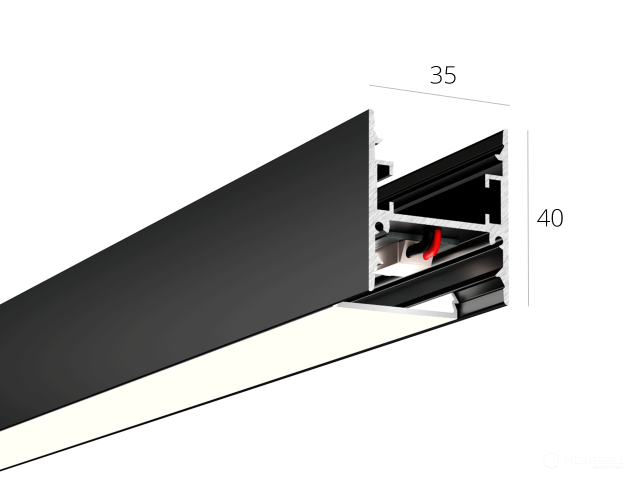 Linear lamp HOKASU 35/40 U&D (RAL9005/3000mm/LT70 — 4K/66W)