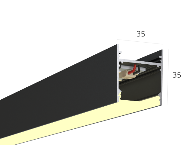 Linear lamp HOKASU S35 (RAL9005/2000mm/LT70 — 3K/44W)