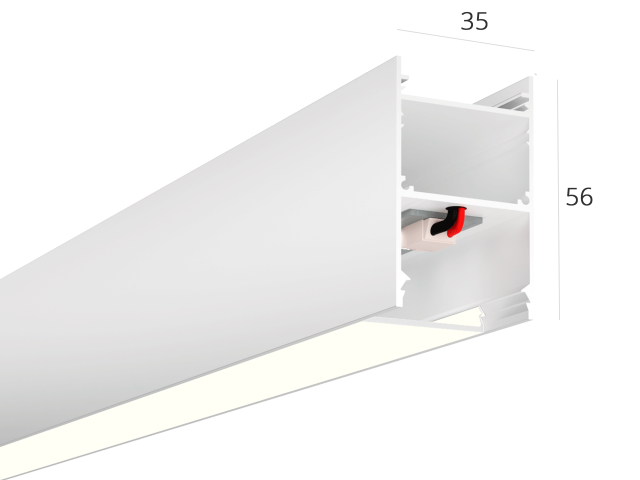 Linear lamp HOKASU 35/56 (RAL9003/2000mm/LT70 — 4K/44W)