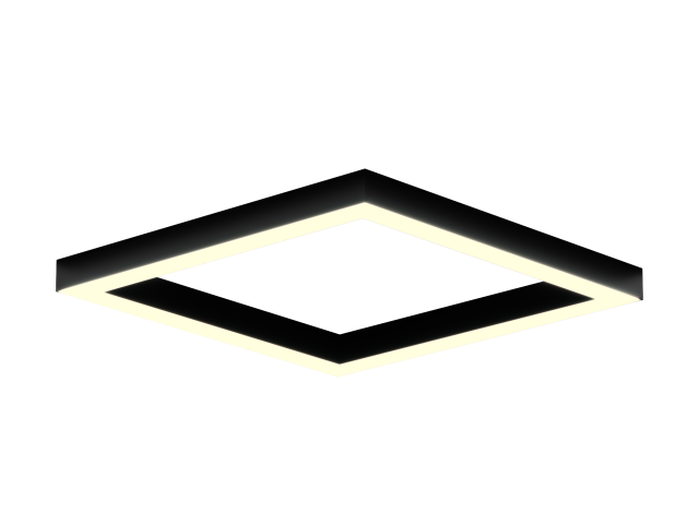 Lamp HOKASU Frame S50 (RAL9005/617x617mm/LT70 — 3K/52W)