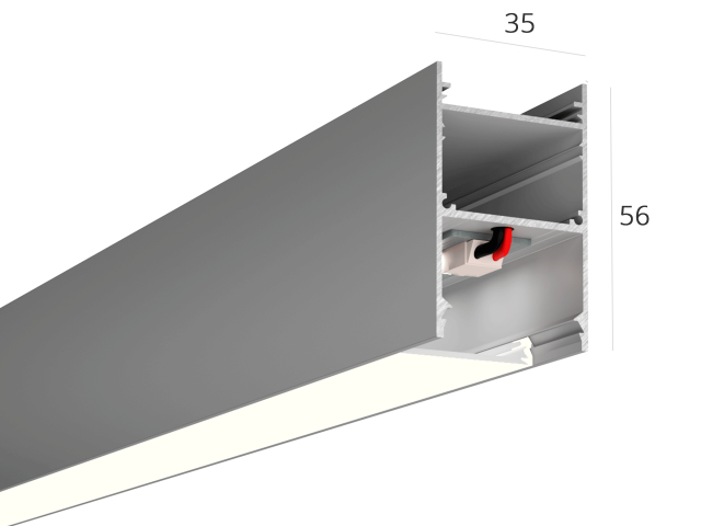 Linear lamp HOKASU 35/56 (Anod/2000mm/LT70 — 4K/44W)