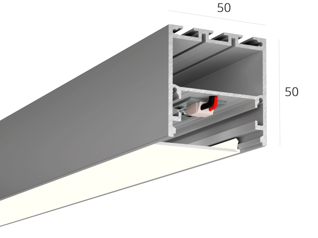 Linear lamp HOKASU S50 noPS (Anod/2000mm/LT70 — 4K/44W)
