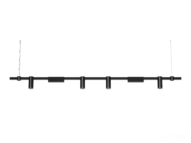 Pendant lamp HOKASU PL10 (RAL9005/2000mm – 190mm/40deg – D55/140mm – 3K/37W)